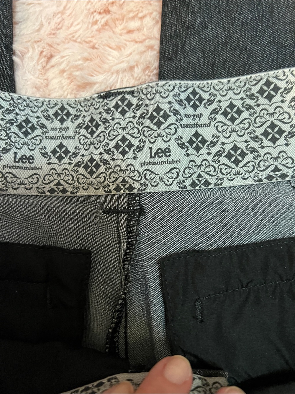 Classic Women’s Dark Gray/Black Pants Lee Platinum Label No-Gap Waistband - Picture 3 of 8